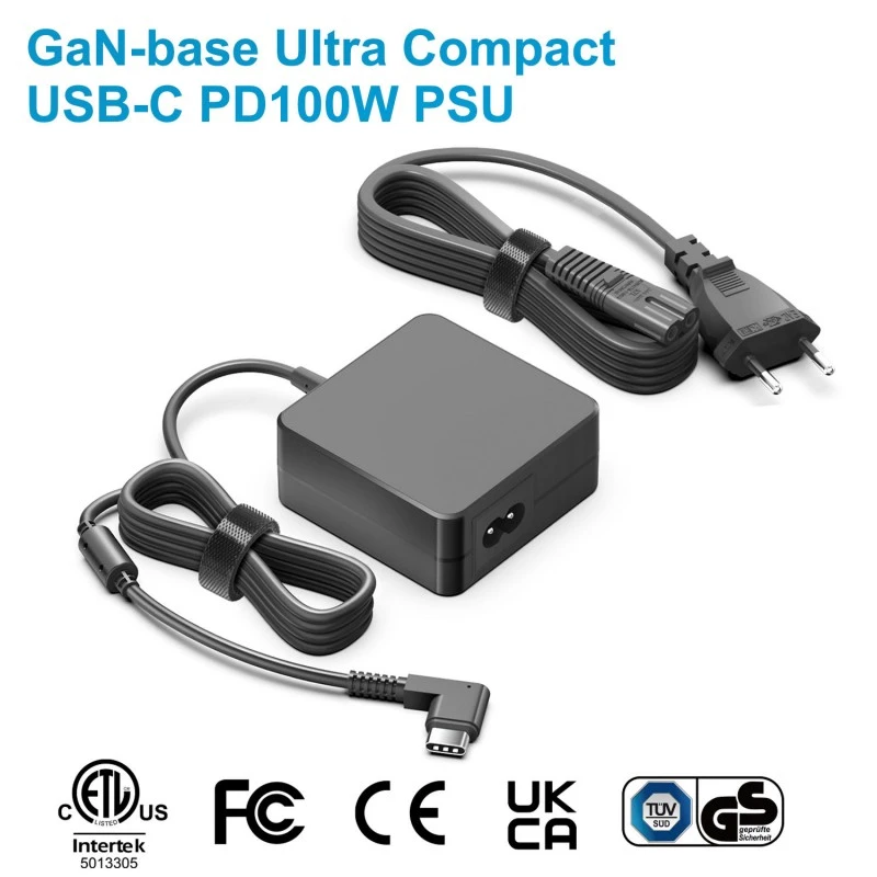 Adaptor Daya USB-C PD Persegi GaN 100W