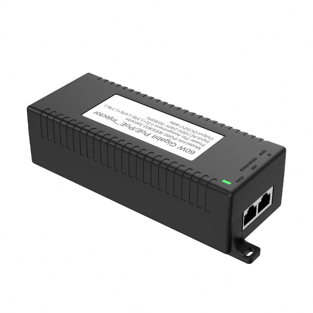 Injektor POE desktop 60W dengan IEEE802.3AF/AT/BT