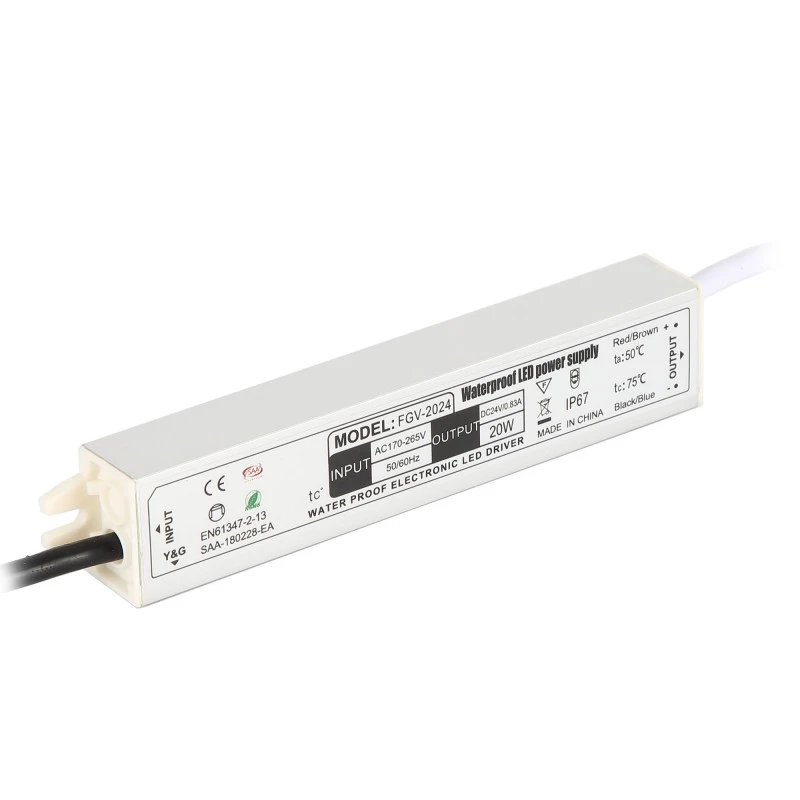 Catu Daya Pengalih Aluminium Driver LED Tahan Air IP67